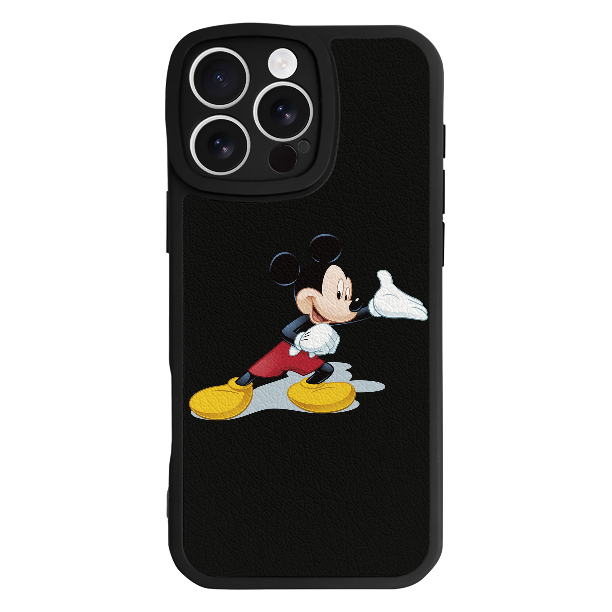 （画像用） ミッキーマウス Mickey Mouse 【iPhone 16シリーズ対応】シリコンスマホケース（レザー調） 材質：シリコン